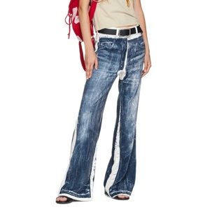 Acne Studios Blue Denim Print Trousers